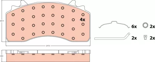 Bremsbelagsatz, Scheibenbremse