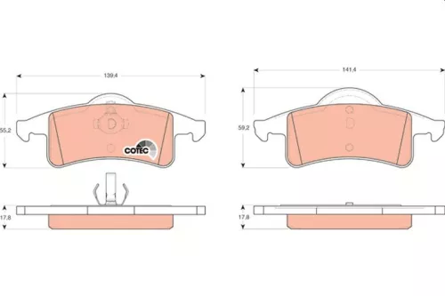Bremsbelagsatz, Scheibenbremse