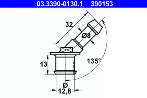 Anschlussstutzen, Schlauchleitung