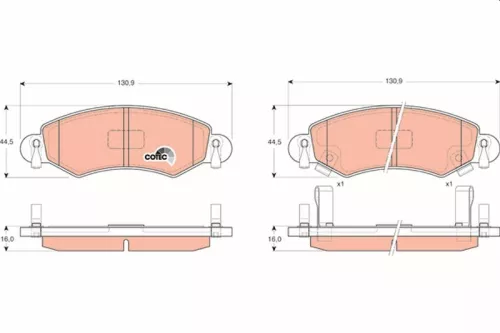 Bremsbelagsatz, Scheibenbremse