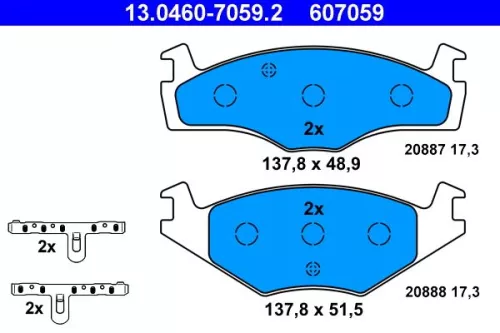 Bremsbelagsatz, Scheibenbremse