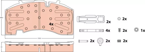 Bremsbelagsatz, Scheibenbremse