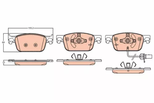 Bremsbelagsatz, Scheibenbremse