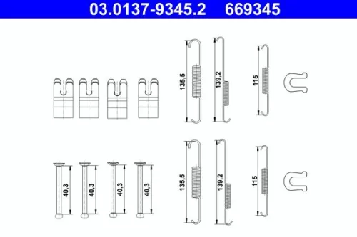 Zubehörsatz, Bremsbacken