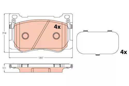 Bremsbelagsatz, Scheibenbremse