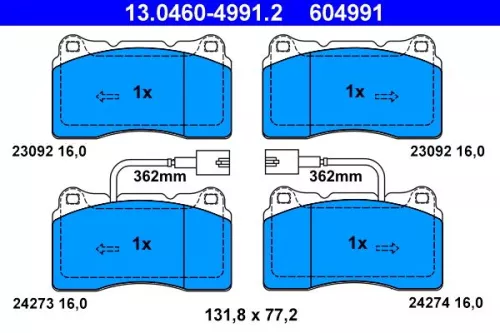 Bremsbelagsatz, Scheibenbremse