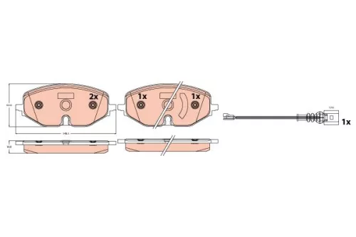 Bremsbelagsatz, Scheibenbremse