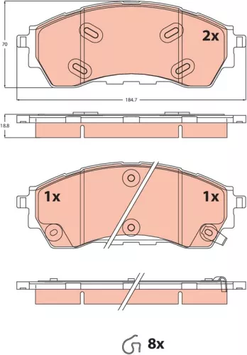 Bremsbelagsatz, Scheibenbremse