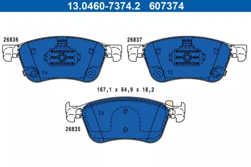 Bremsbelagsatz, Scheibenbremse