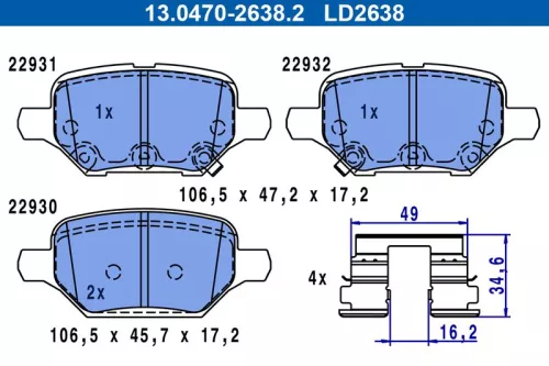 Bremsbelagsatz, Scheibenbremse
