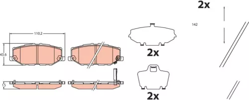 Bremsbelagsatz, Scheibenbremse