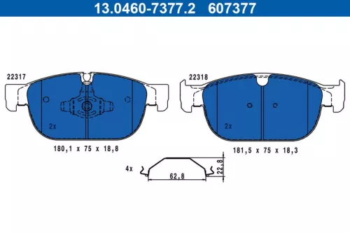 Bremsbelagsatz, Scheibenbremse