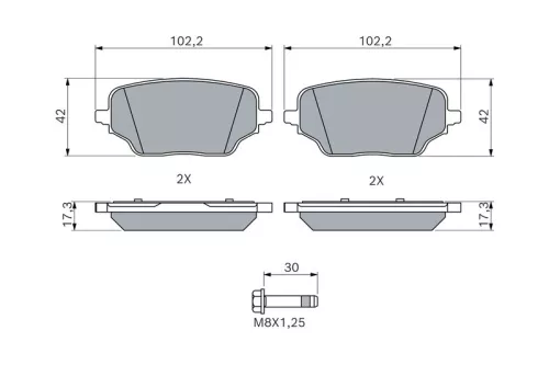 Bremsbelagsatz, Scheibenbremse