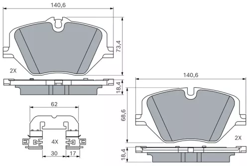 Bremsbelagsatz, Scheibenbremse
