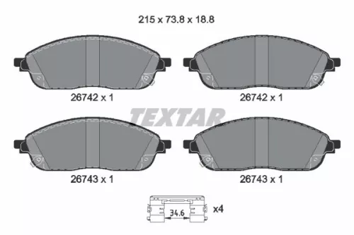 Bremsbelagsatz, Scheibenbremse