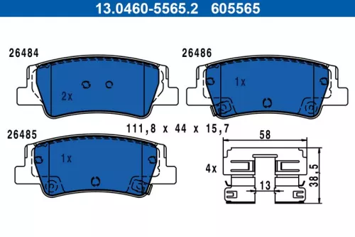 Bremsbelagsatz, Scheibenbremse