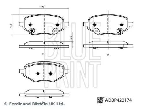 Bremsbelagsatz, Scheibenbremse