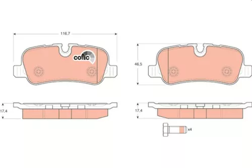 Bremsbelagsatz, Scheibenbremse