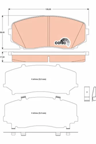 Bremsbelagsatz, Scheibenbremse