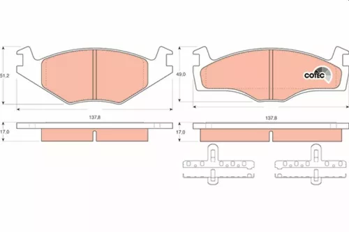 Bremsbelagsatz, Scheibenbremse