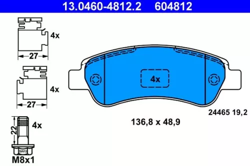 Bremsbelagsatz, Scheibenbremse