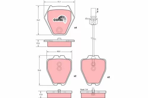 Bremsbelagsatz, Scheibenbremse