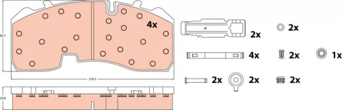 Bremsbelagsatz, Scheibenbremse