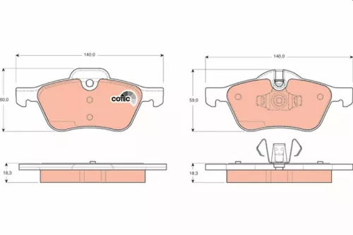 Bremsbelagsatz, Scheibenbremse