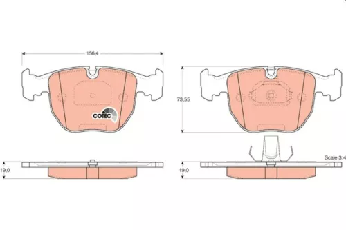 Bremsbelagsatz, Scheibenbremse