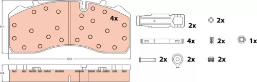 Bremsbelagsatz, Scheibenbremse